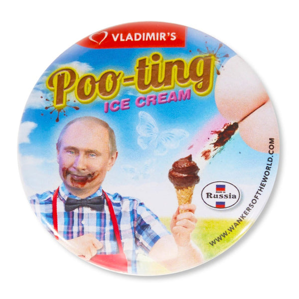 Vladimir's Poo-Ting ice cream pin badge